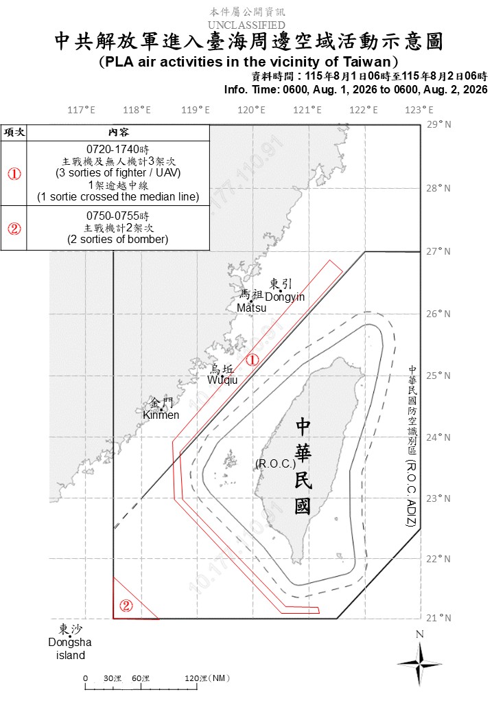 共機共艦擾台，國軍嚴密監控。 圖/國防部