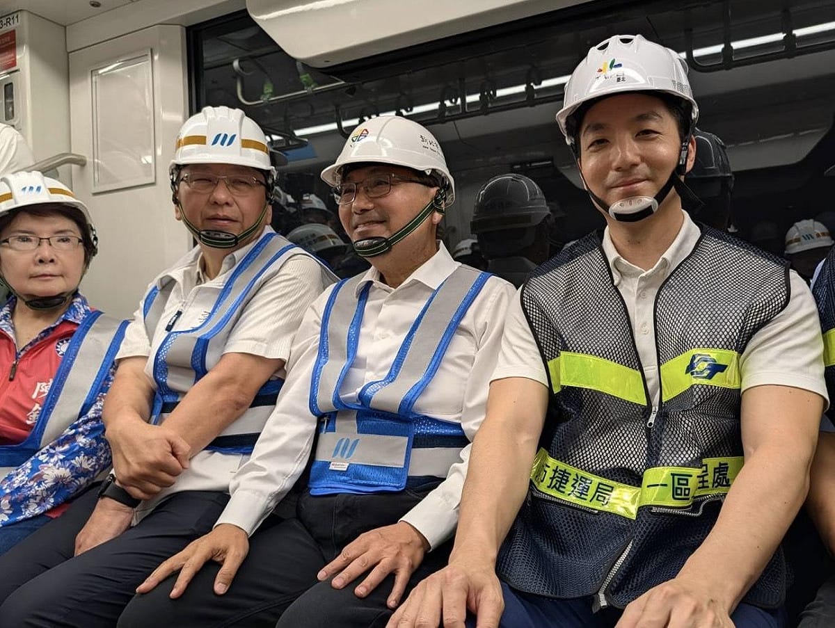 蔣萬安、侯友宜視導捷運萬大中和樹林線主線動態測試活動。 圖：台北市政府提供