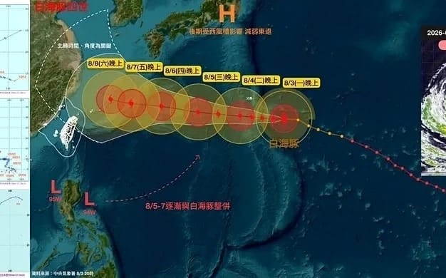 白海豚颱風到底轉不轉彎？ 氣象粉專曝3種可能情境：還有很大變數