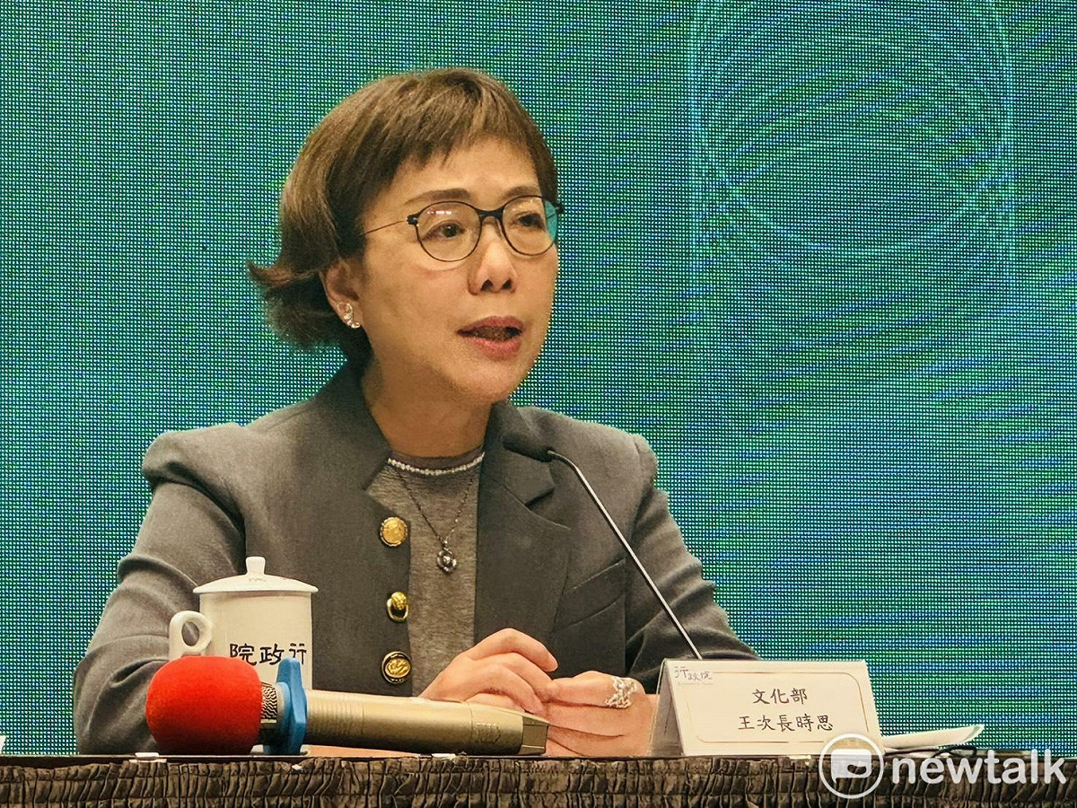 文化次長王時思今（6）天列席行政院會後記者會。 圖：謝莉慧/攝