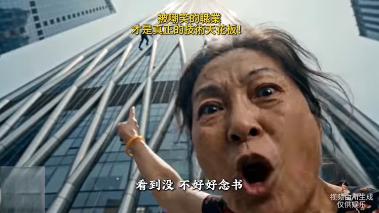 中國短劇以激烈手法、危險工作等題材勸學。 圖：翻攝陸網
