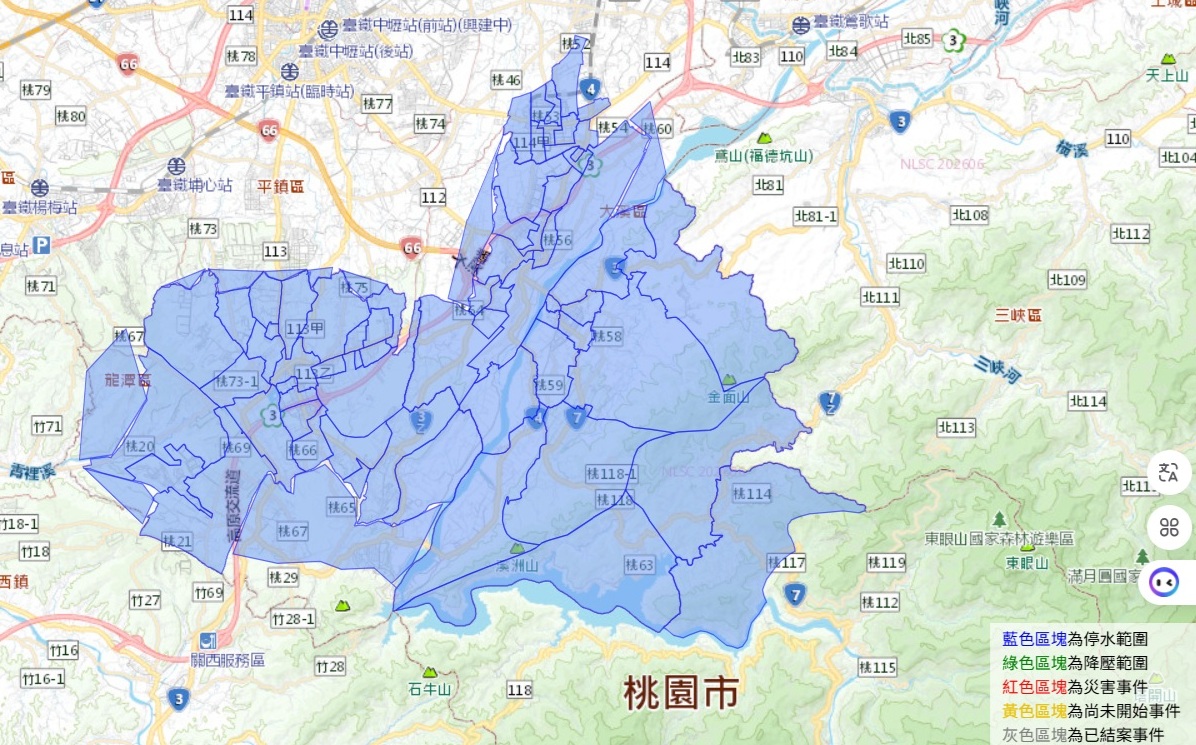 配合「龍潭給水廠高壓電氣設備檢驗等三合一工程」 桃園5區明停水9.9萬戶