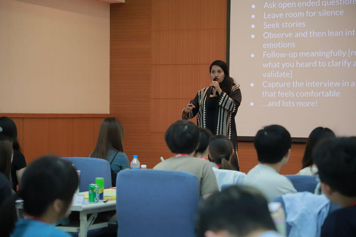史丹佛大學設計學習體驗總監Manasa Yeturu應邀擔任工作坊講師。 圖：高科大／提供