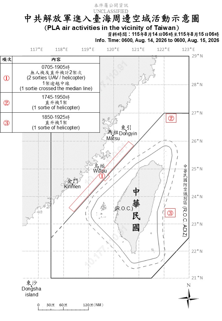 4架共機、8艘共艦擾台海 國軍嚴密監控應處