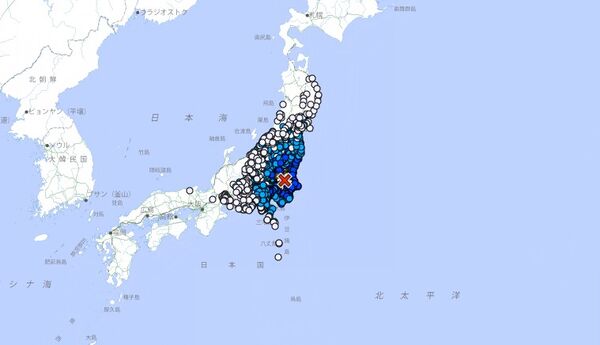 日本凌晨發生規模5.9地震。 圖：翻攝自日本氣象廳