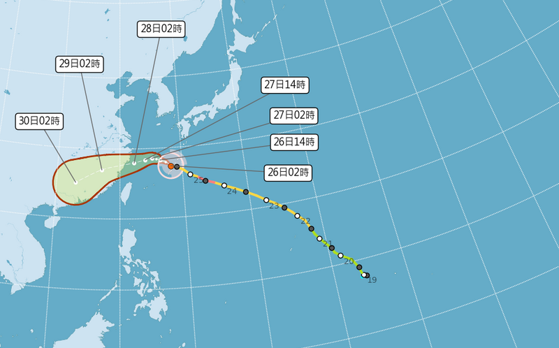 今雨勢趨緩午後西部山區及東部有雷雨！明沙德爾颱風外圍環流襲台