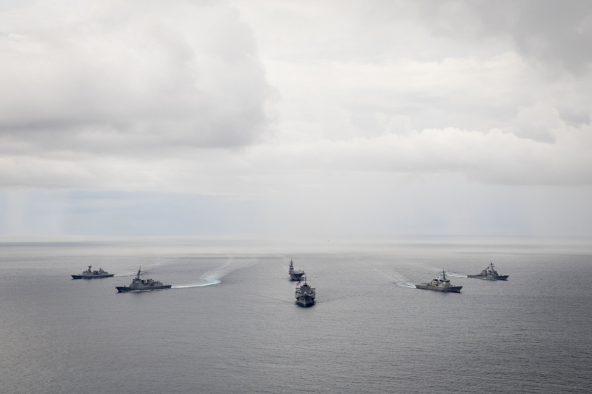2025年美日韓「自由之刃」（Freedom Edge）聯合多域演習。 圖：翻攝「X」@US7thFleet