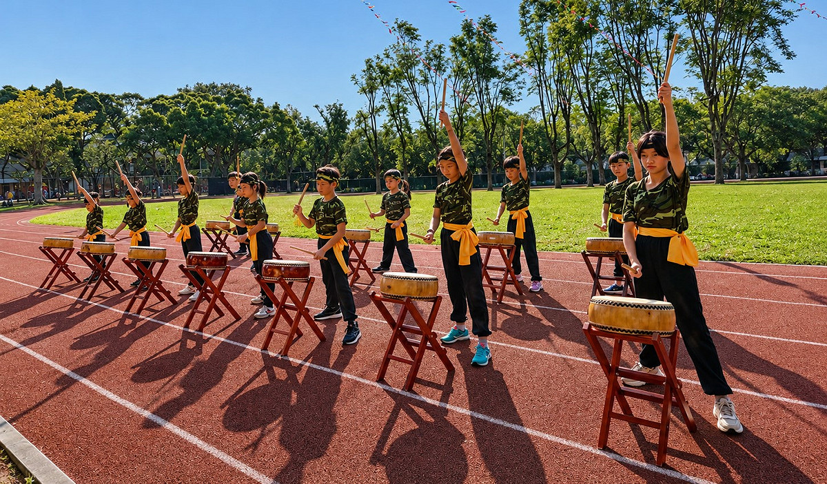 誠正國小鼓藝隊將於鳳山黃埔場帶來震撼的表演，為「2026高雄眷村嘉年華」揭開序幕。 圖：高雄市文化局／提供