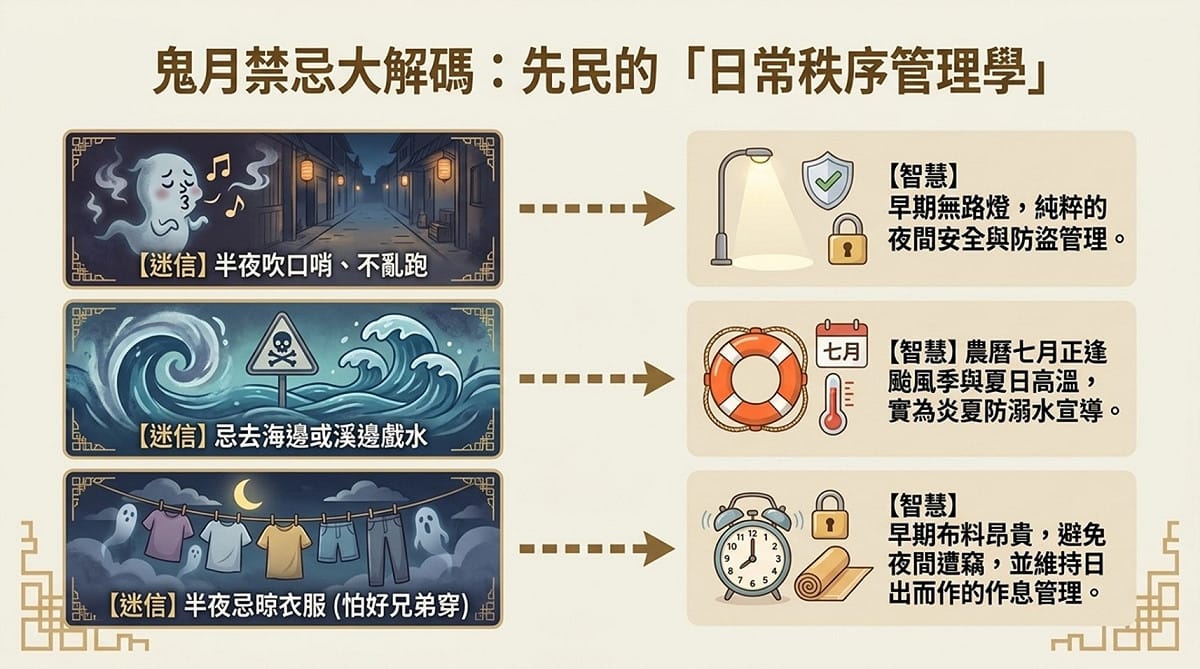 鬼月禁忌大解碼。 圖：內政部提供
