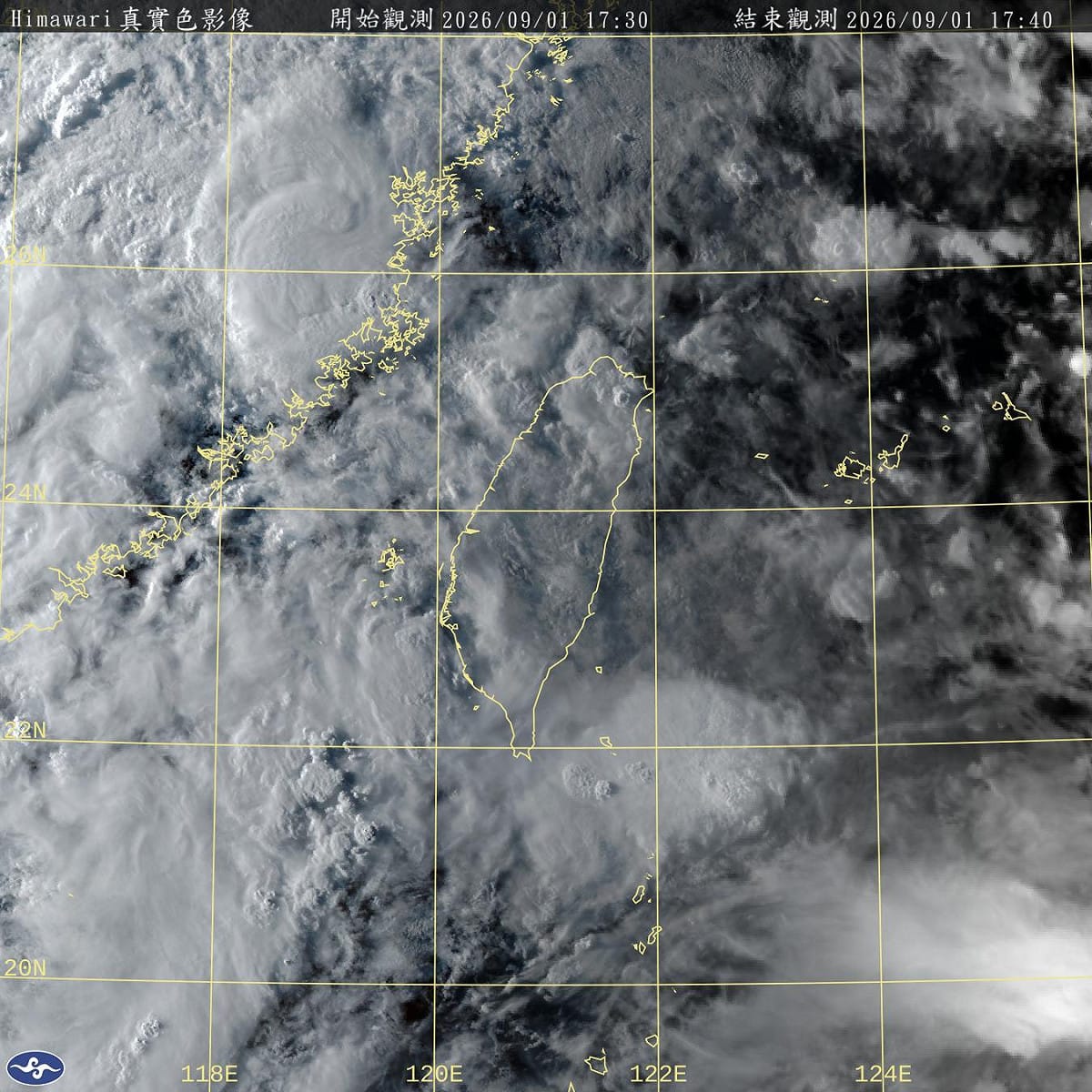 今日上午8時二度成颱的沙德爾颱風，和科羅旺颱風同時成颱。 圖：取自鄭明典臉書