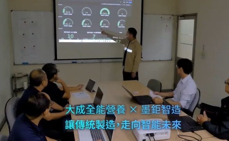 大成全能營養透過TTA南部據點媒合，引進「墨鉅智造」的AI即時監控系統，解決產線非預期停機維修所帶來的失控交期與高昂代價。 圖：TTA南部據點／提供