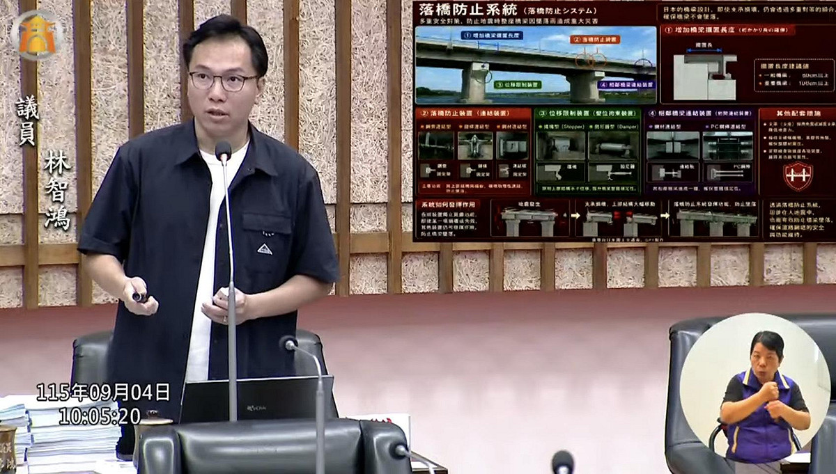 林智鴻要求從寬認定高風險橋梁，全面盤點、加裝防落橋設施，並排定老橋汰舊更新期程。 圖：林智鴻服務處／提供