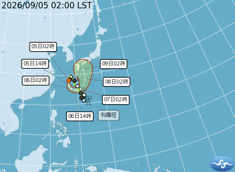 輕颱科羅旺「轉圈」，台灣受外圍雲系影響，持續炸雨。