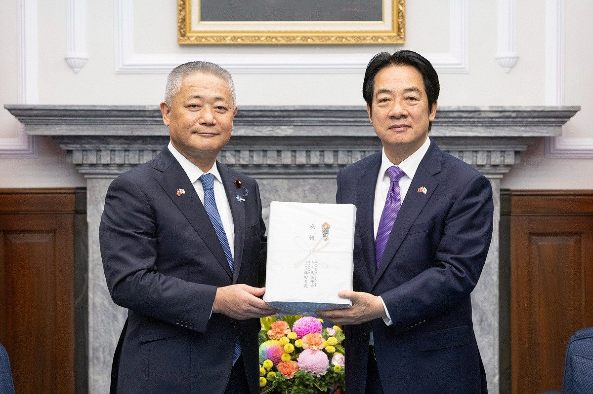 日本維新會會長馬場伸幸8日拜會總統賴清德 圖：總統府提供