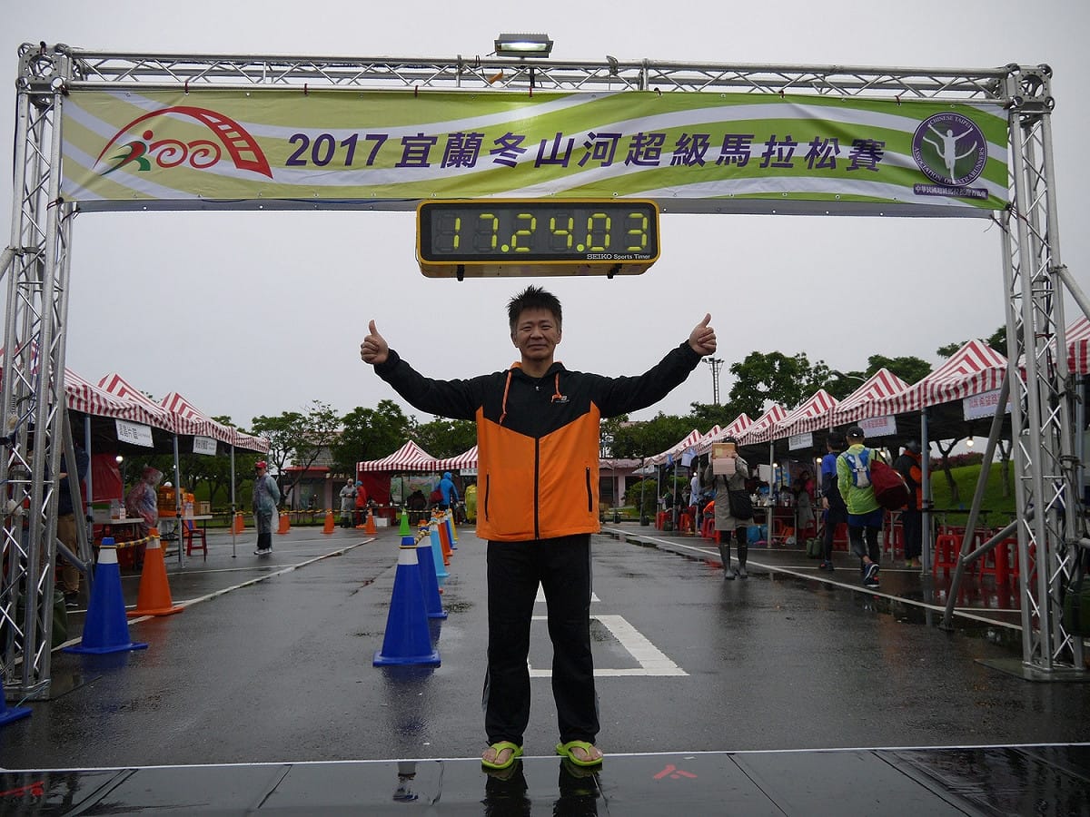 吳晏志以15：42：46的佳績榮登新任臺灣100英哩最速跑者！ 圖：中華民國超級馬拉松運動協會／提供