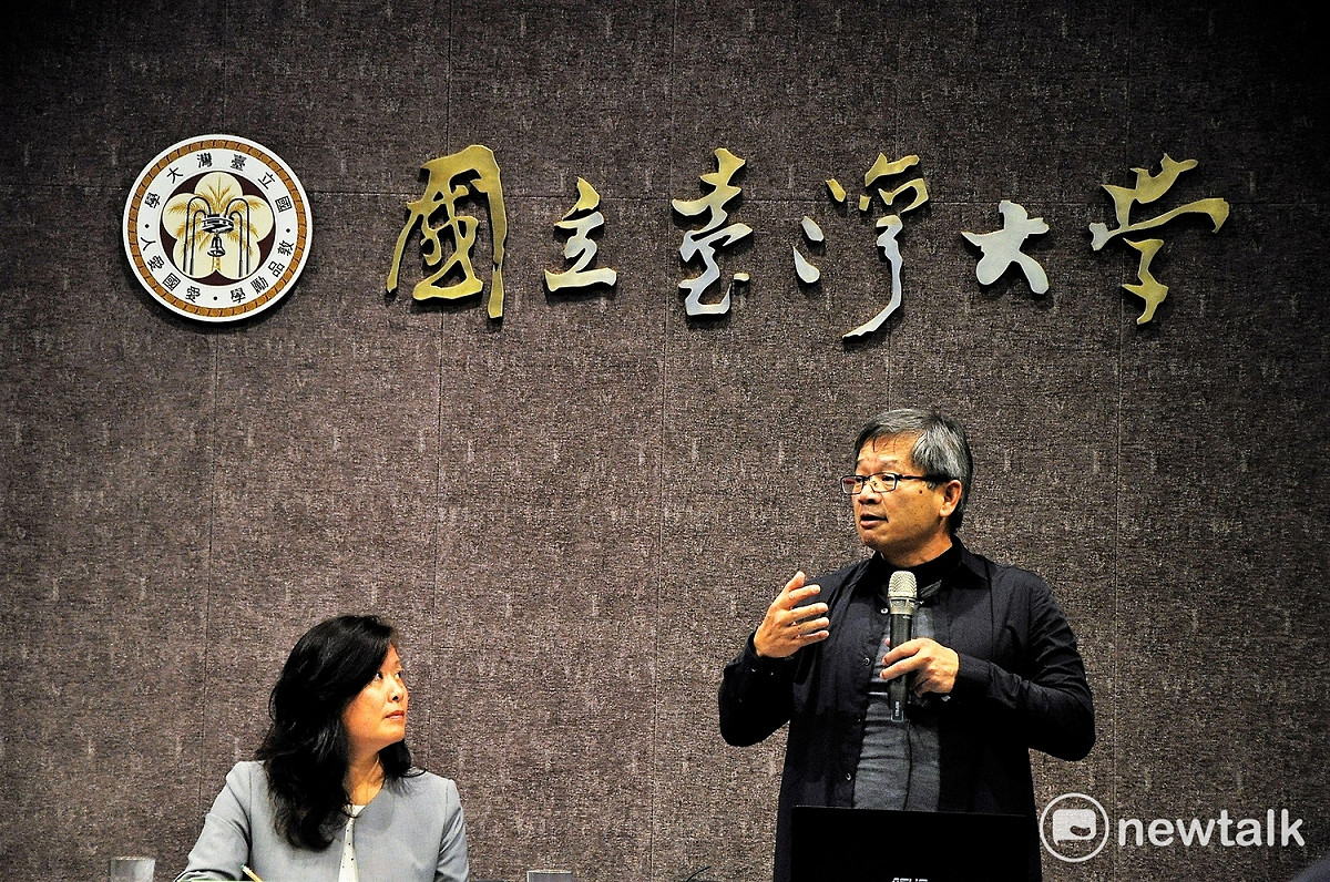 台大校長遴選，今天（30日）晚上進行第三場治學理念說明會，前清大副校長吳誠文說話 完全不設限。 圖:陳香蘭／攝