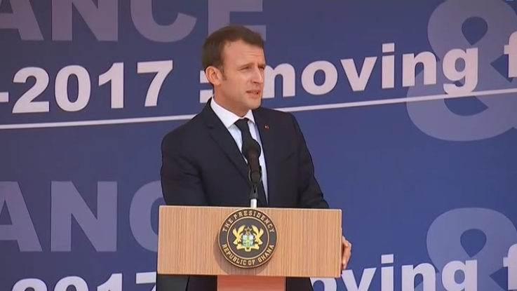 法國總統馬克宏（Emmanuel Macron）今天宣布投入3000萬歐元（約新台幣10億元），包括贊助13名美國研究員，啟動「讓地球再次偉大」計畫。 圖：翻攝愛麗舍宮影片