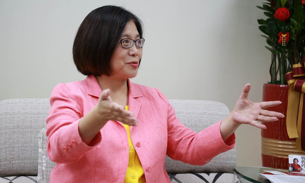 民進黨立委管碧玲表示，高雄空污抵用量必須要釋放出來才能招商。 圖：朱泓任/攝