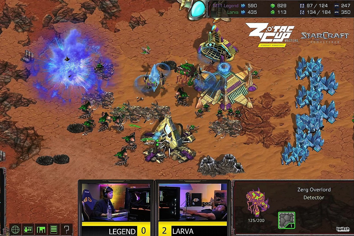 Larva於遊戲中取得極大優勢後便相當懈怠。 圖：翻攝自 ZOTAC CUP Twitch