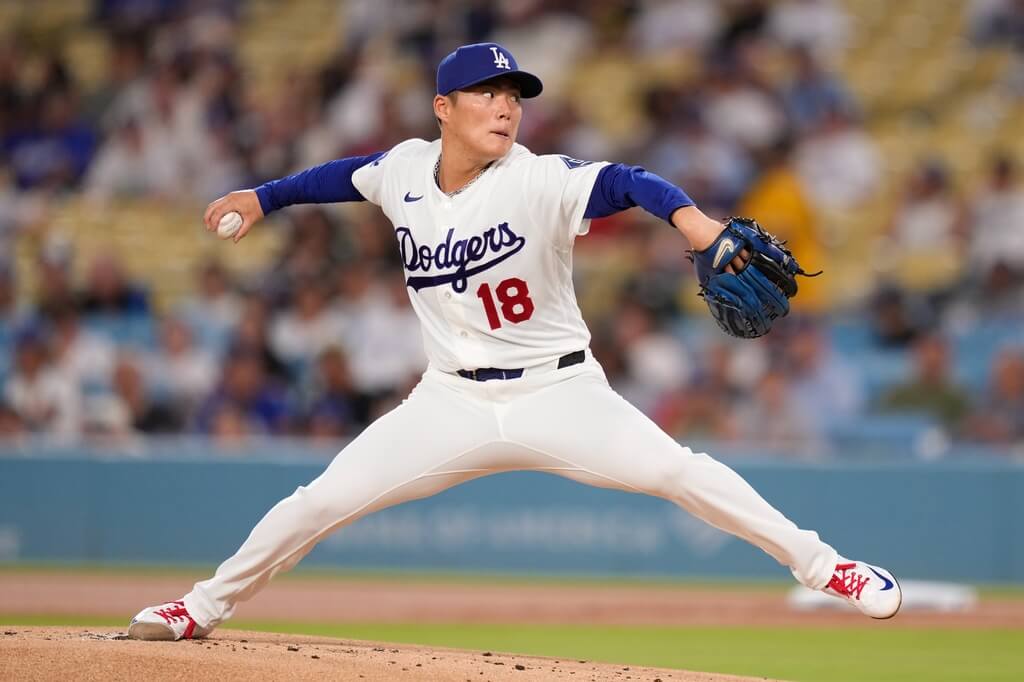 美國職棒大聯盟MLB洛杉磯道奇日籍強投山本由伸。（美聯社）