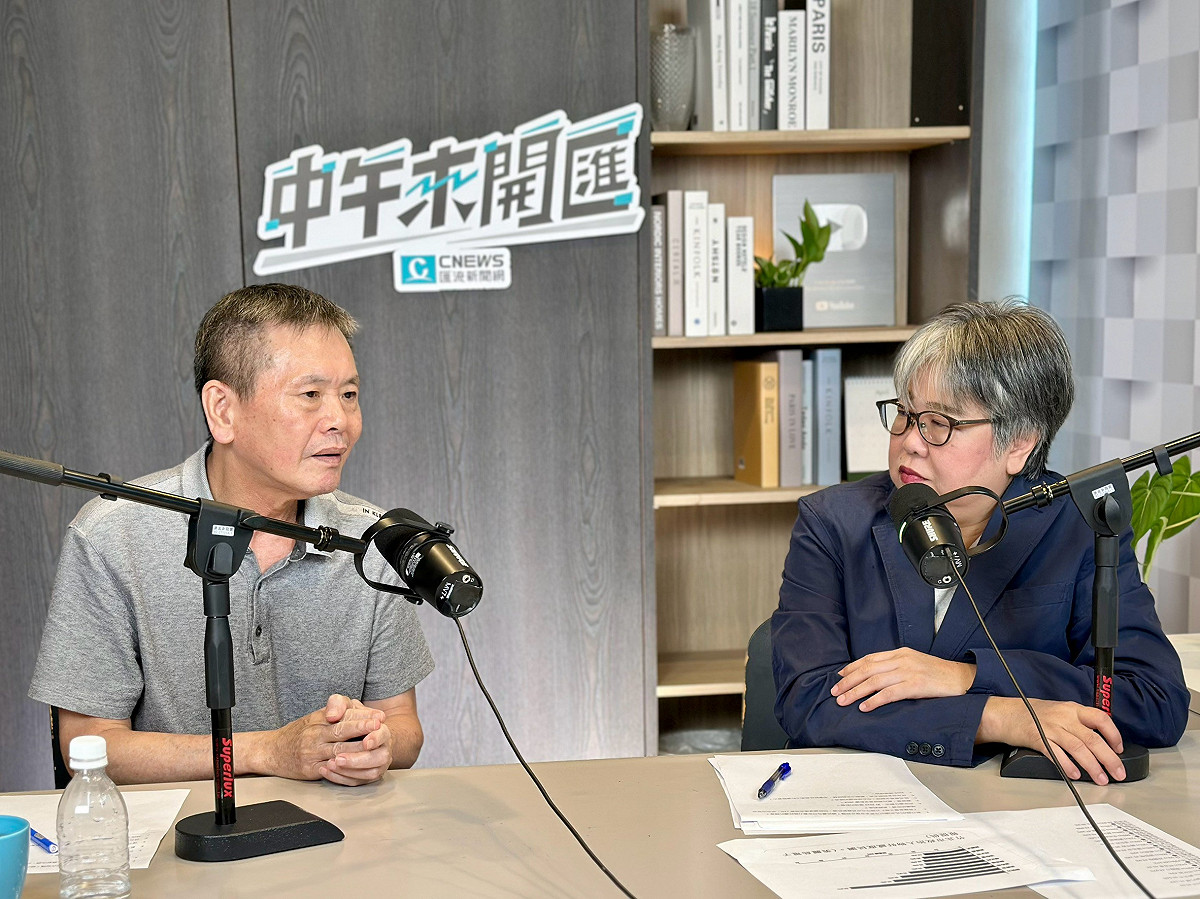 國民黨前立委林為洲接受政論直播節目《中午來開匯》主持人黃光芹專訪。 圖：《CNEWS匯流新聞網》/提供