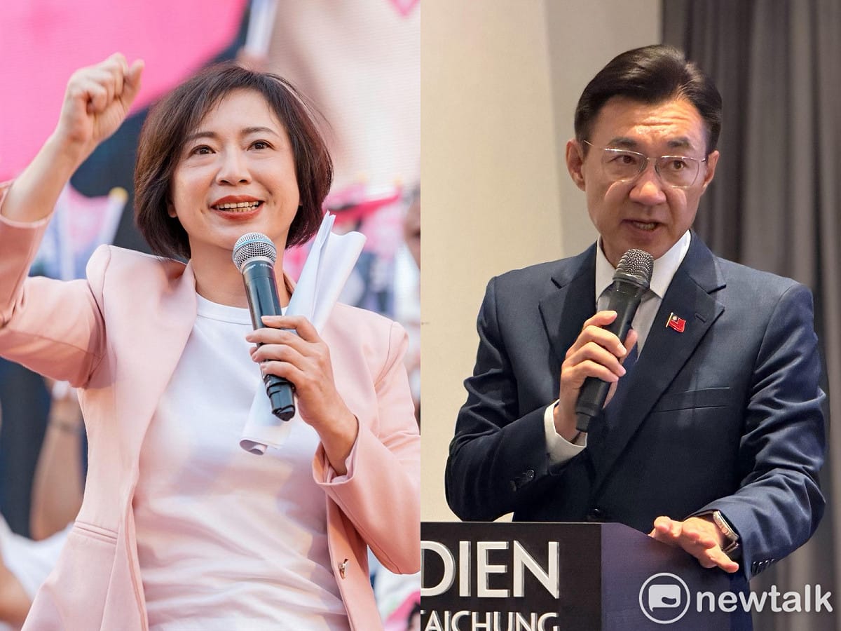 國民黨提名台中市長候選人、立法院副院長江啟臣與民進黨提名台中市長候選人、立委何欣純。 圖：新頭殼合成