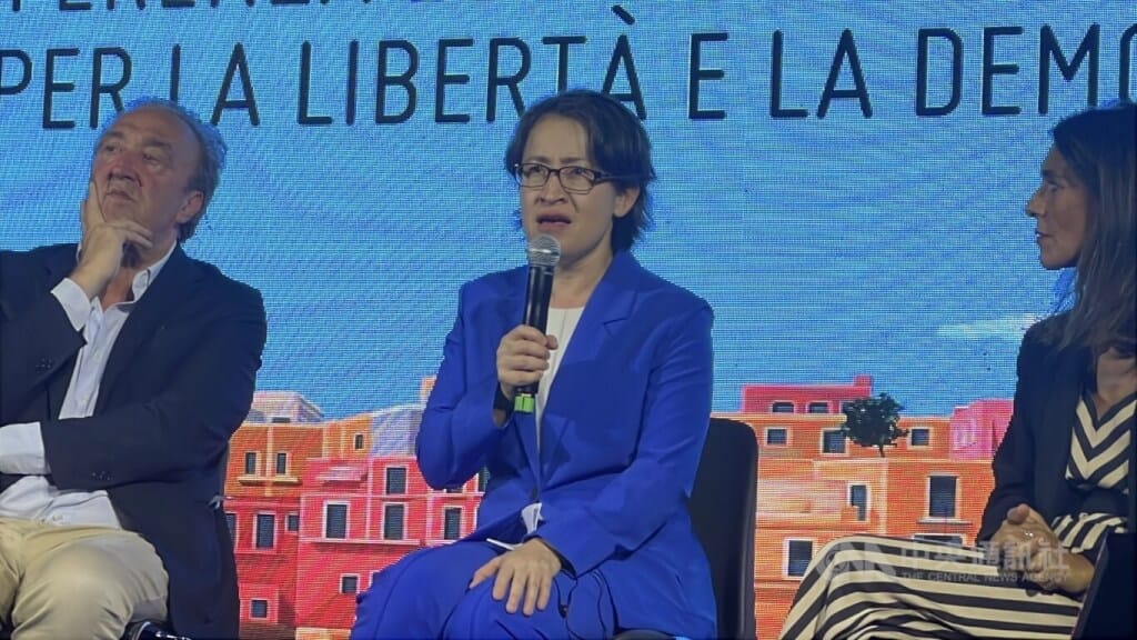 副總統蕭美琴11日晚間出席義大利文托泰內島（Ventotene）第二屆「文托泰內歐洲自由與民主論壇」擔任主賓。（中央社檔案照片） 圖：中央社提供