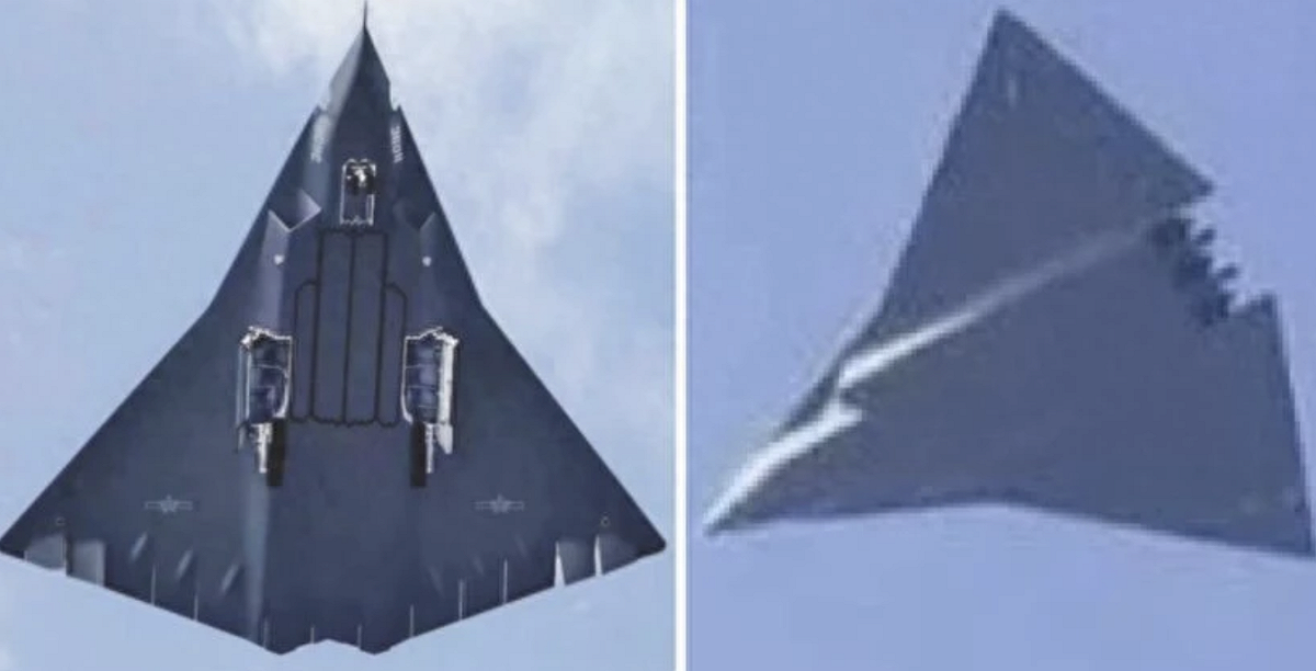網路流傳的中國第六代隱形戰機原型圖。 圖：翻攝自 騰訊網/矚望雲霄