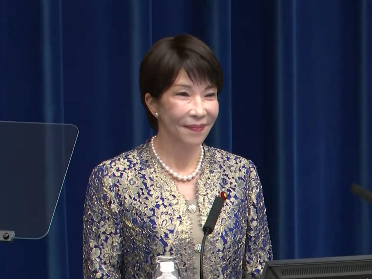 日本首相高市早苗17日完成內閣改組。 圖：翻攝自首相官邸YT