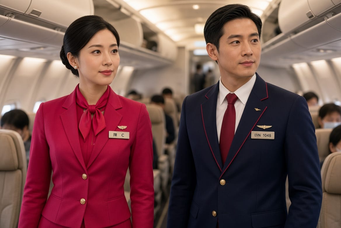 國籍航空同意調整一線人員工作名牌，不再揭露全名，僅顯示姓氏、代號。（示意圖） 圖：新頭殼製作/Grok生成
