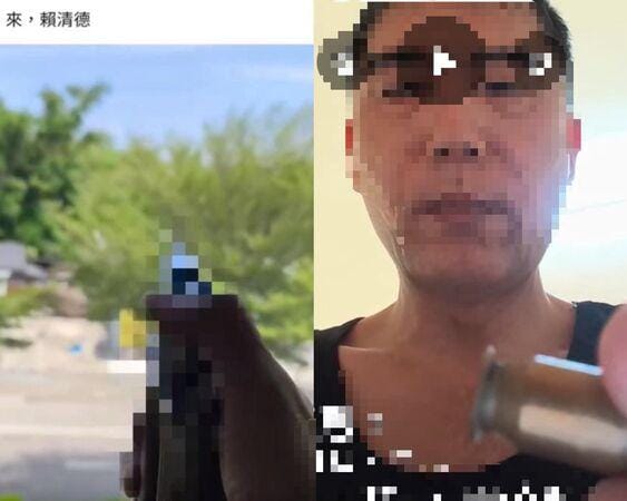 陳姓男子自稱憲兵退伍，在網路發布持槍彈影片，恐嚇賴清德總統，遭拘提聲押。 圖：翻攝陳姓男子臉書