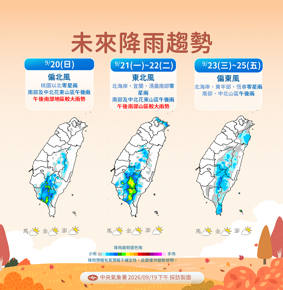 未來一週降雨趨勢。 圖：氣象署／提供