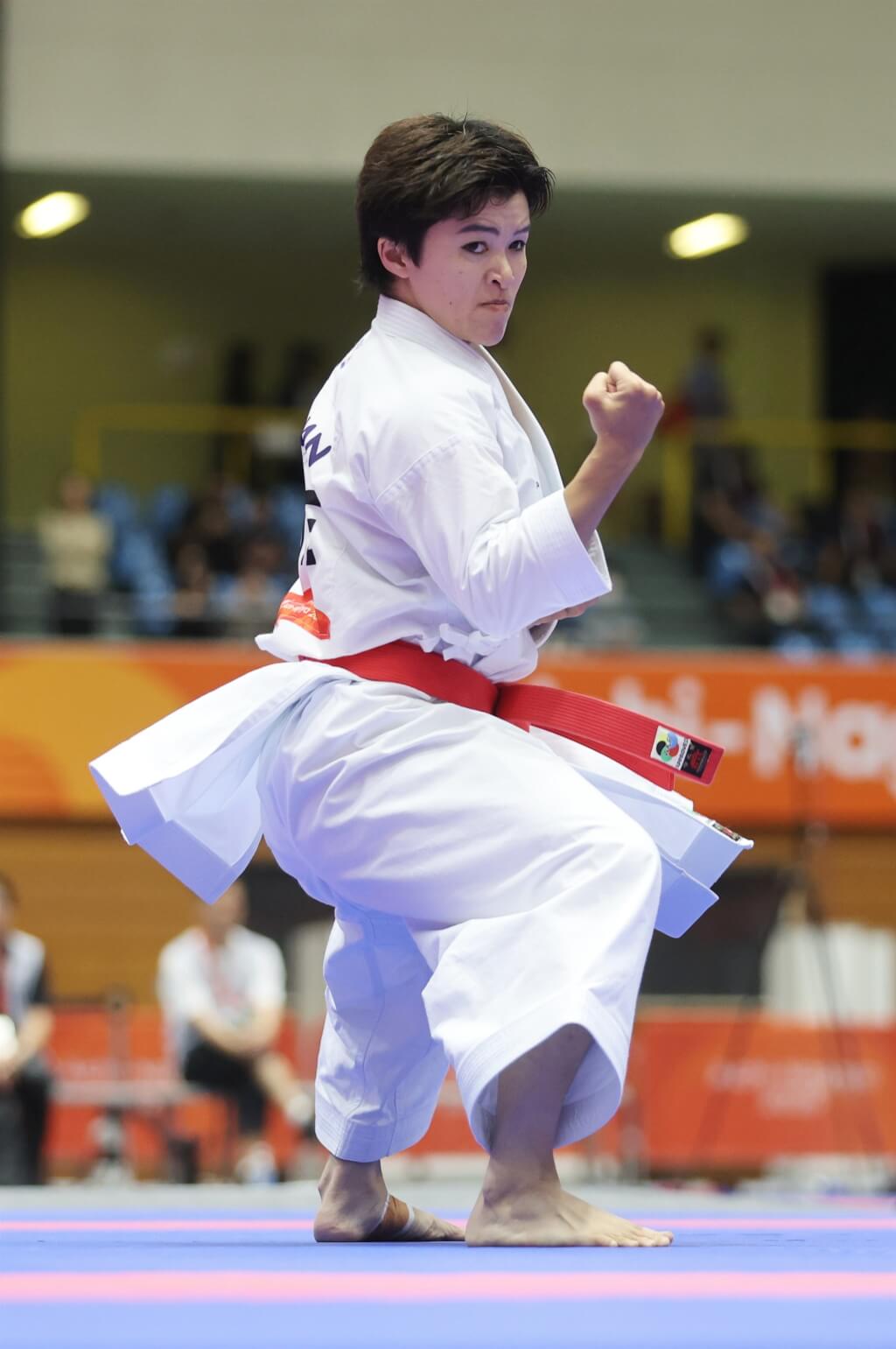 名古屋亞運台灣空手道好手簡慧萱20日在女子個人形拿下銅牌，進帳台灣代表團本屆亞運首面獎牌。（中華奧會）