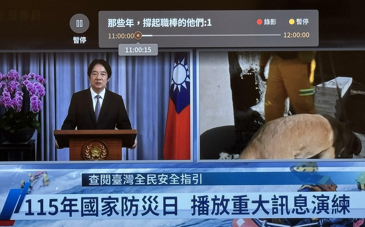 (影)不是第一次！國家防災日演練播出「總統談話」 籲全民做好防災準備