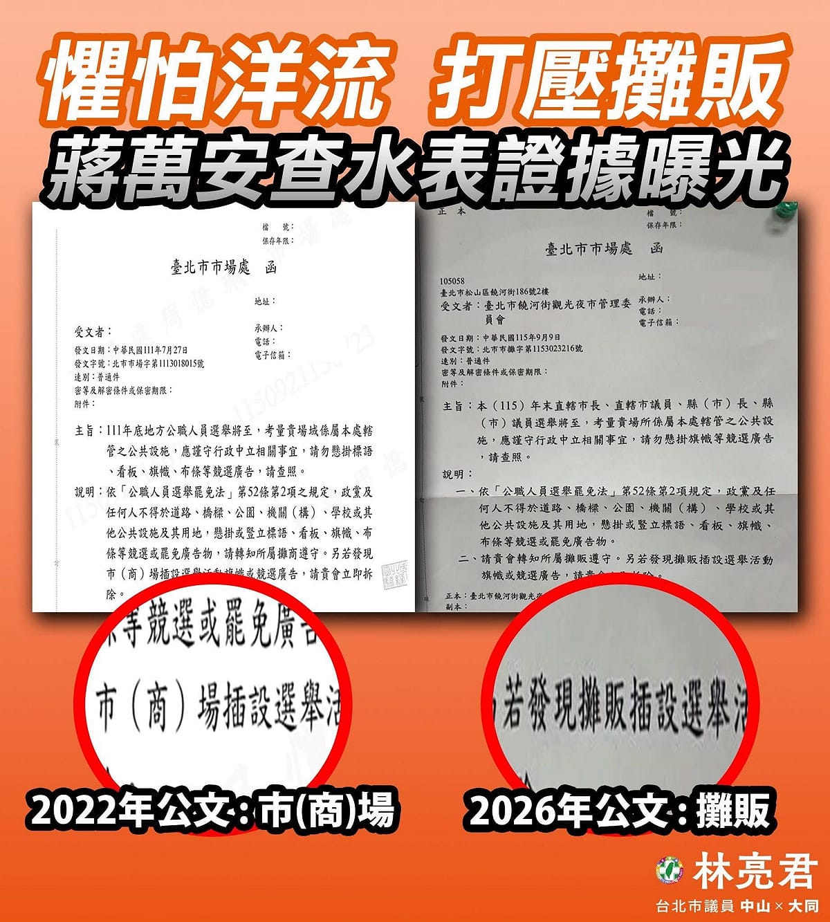 民進黨台北市議員林亮君揭露北市府公文。 圖：林亮君議員辦公室 / 提供