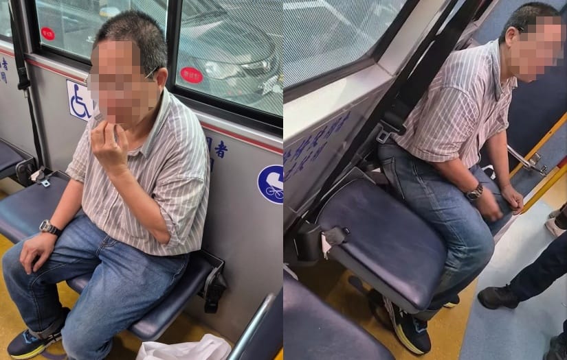 「逃票達人」陸姓女子現身台中市公車，逃票被警方強制帶下車。 圖：翻攝自Threads@zhuolongbin