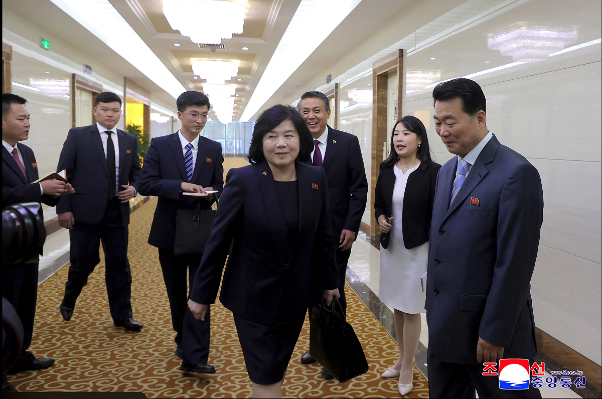 北韓外長崔善姬24日嗆聲，表示北韓擁核意志，幾百年、幾千年都不會有任何改變。 圖：翻攝朝中社