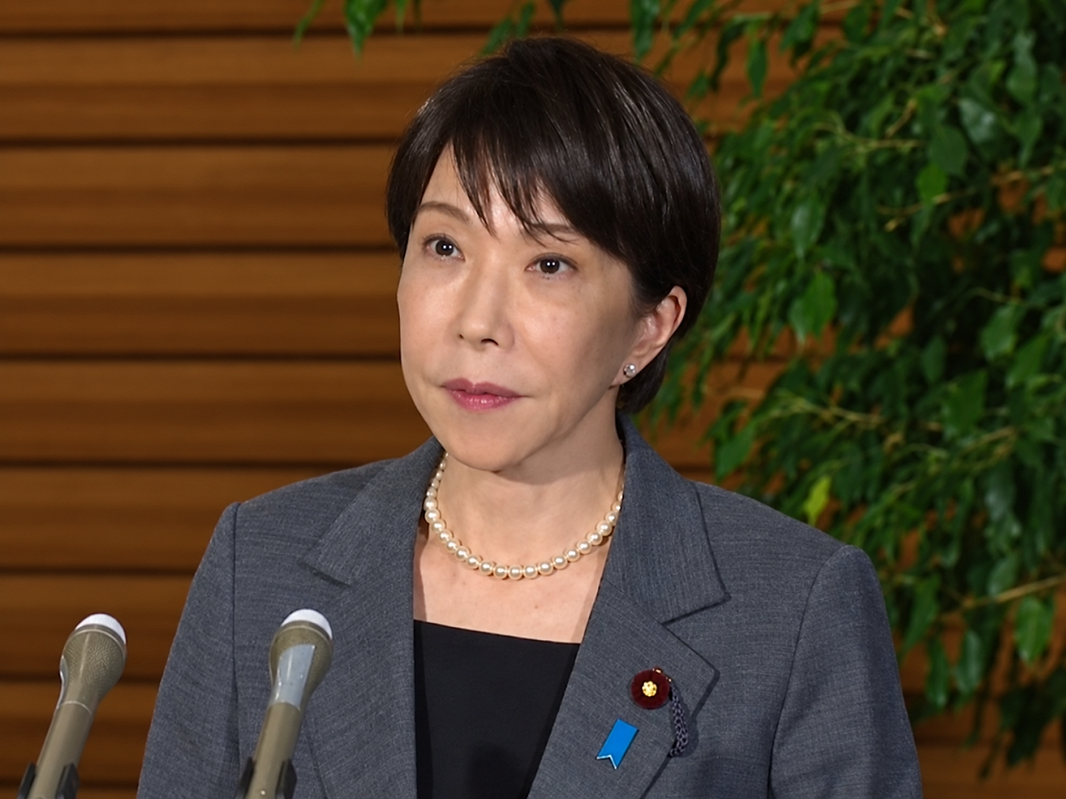 日本首相高市早苗於當地時間25日傍晚左右在首相官邸接受媒體訪問。 圖：翻攝自首相官邸Ｘ