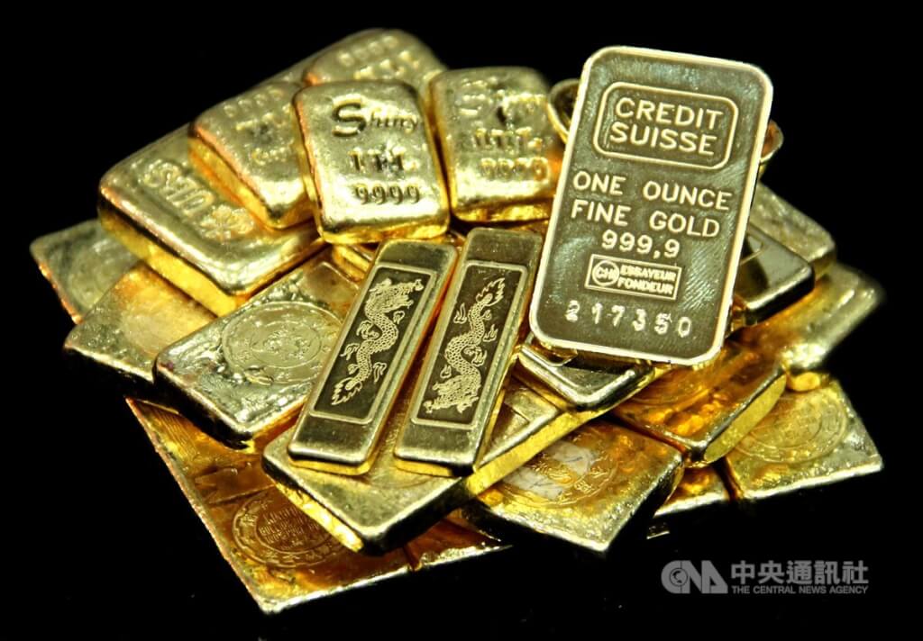 油價上漲加劇通膨疑慮，黃金價格下跌。（中央社檔案照片）