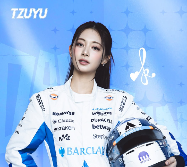 子瑜昨(28)日驚喜宣布與F1賽車跨界，將為傳統強隊威廉斯車隊(Atlassian Williams F1 Team)獻唱官方主題曲。 圖：翻攝自子瑜IG
