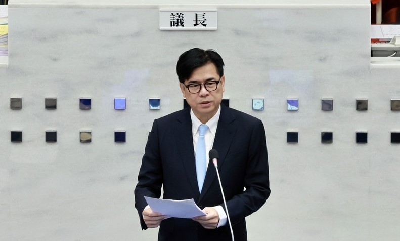 陳其邁向議會報告116年度總預算案編列情形。 圖：高雄市政府／提供