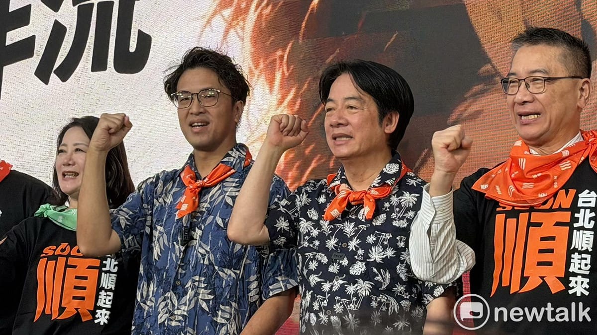賴清德勉勵沈伯洋當選台北市長。 圖：高逸帆／攝