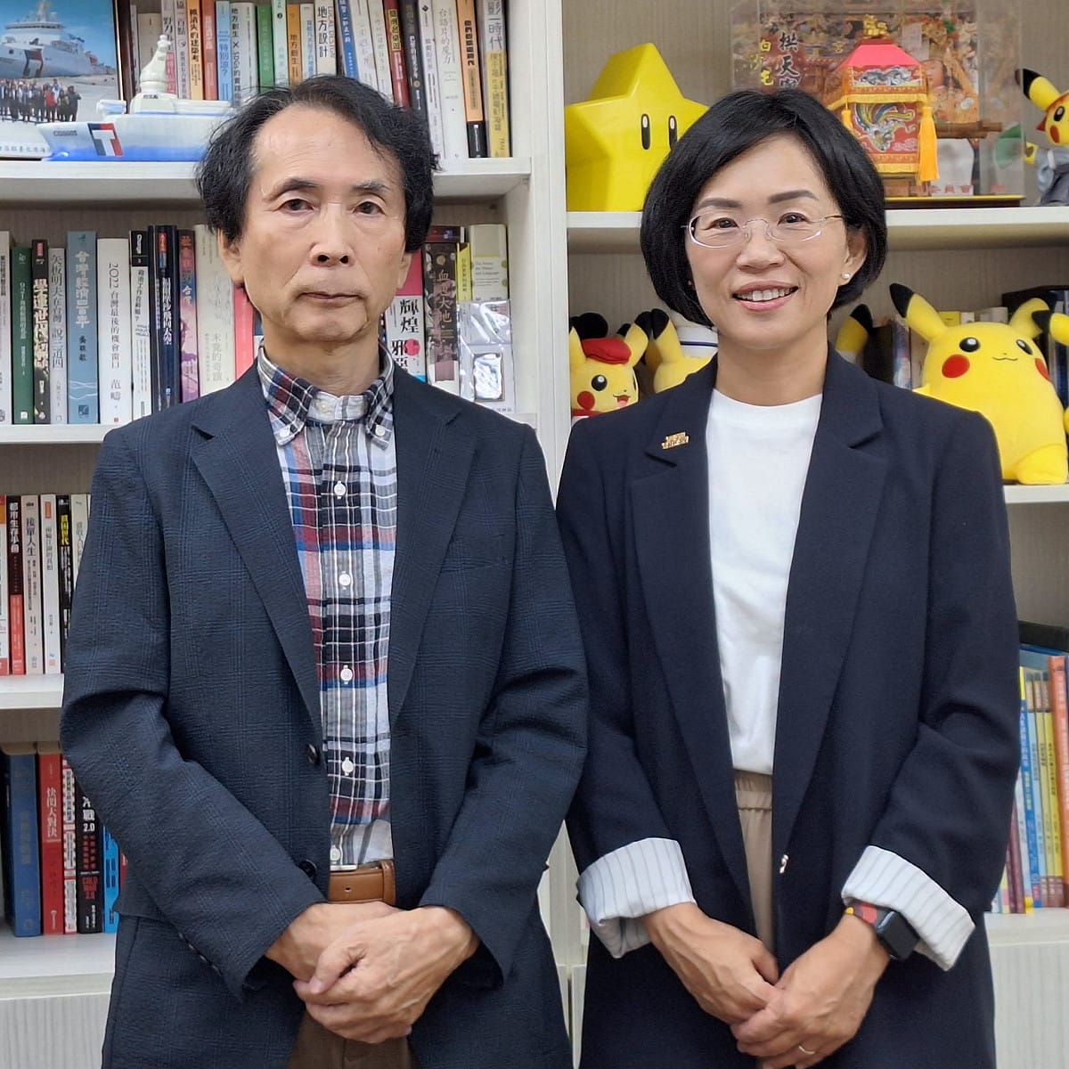國立清華大學人文社會學院榮譽講座教授小笠原欣幸拜會民進黨新北市長候選人蘇巧慧。 圖：翻攝自Yoshiyuki Ogasawara臉書