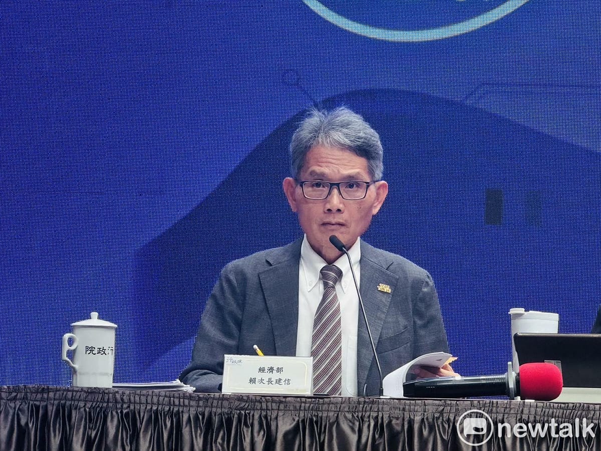 經濟部次長賴建利今（1）日列席行政院會後記者會。 圖：謝莉慧/攝
