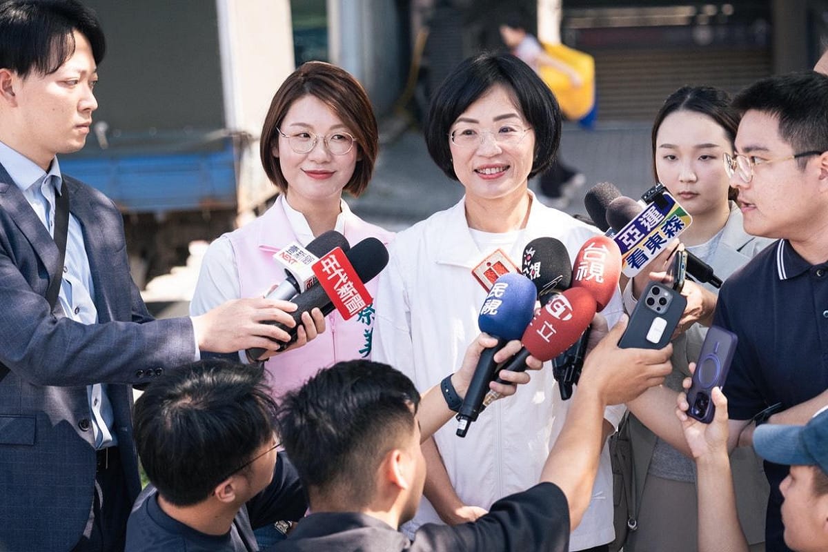 蘇巧慧今（4）天上午出席與蔡美華的汐止聯合競選總部成立大會時受訪。 圖：蘇巧慧競總提供