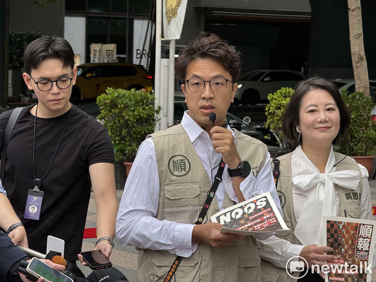 民進黨台北市長參選人沈伯洋、競選總幹事吳思瑤。 圖：周煊惠 / 攝
