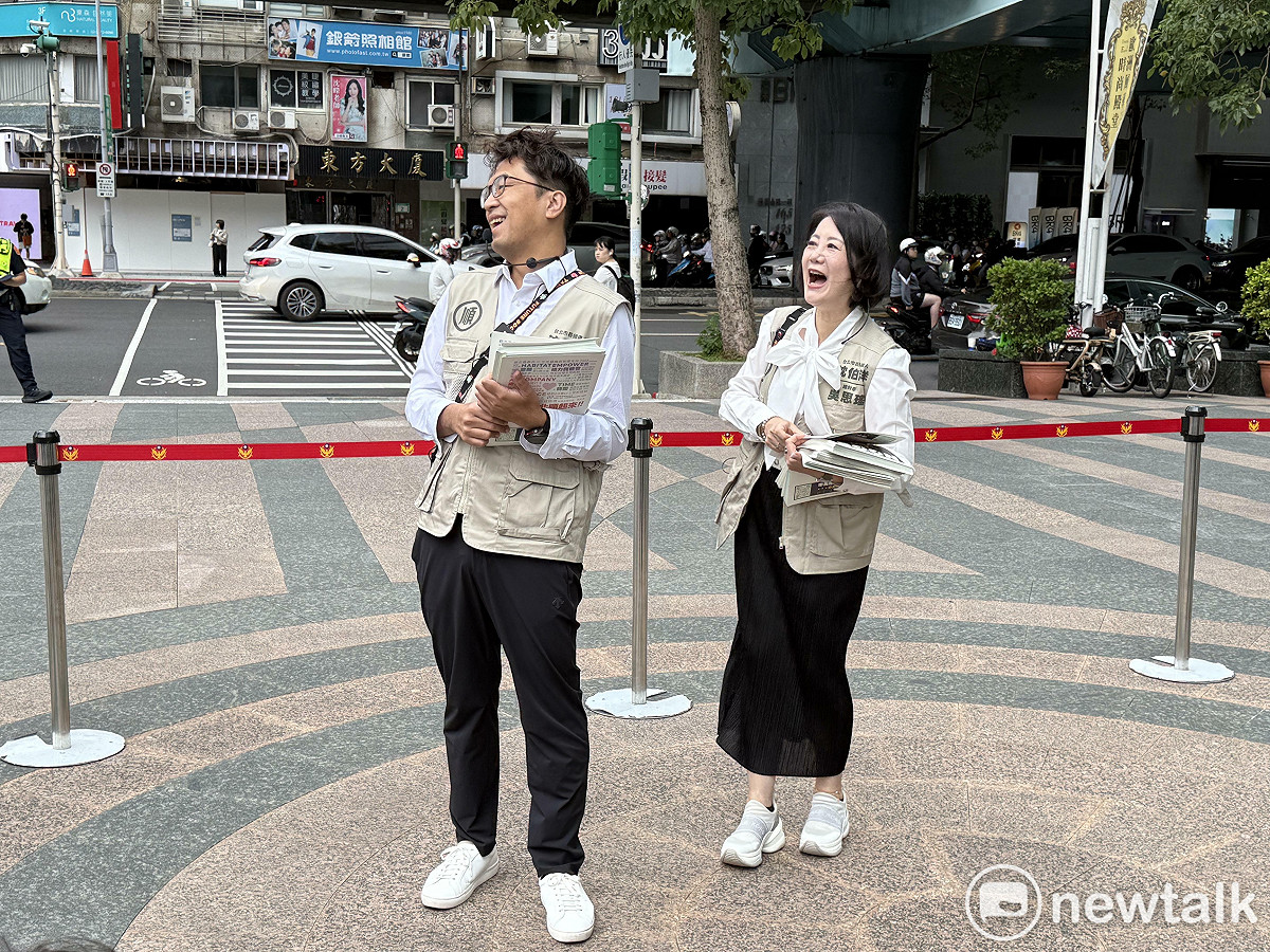 民進黨台北市長參選人沈伯洋、競選總幹事吳思瑤。 圖：周煊惠 / 攝