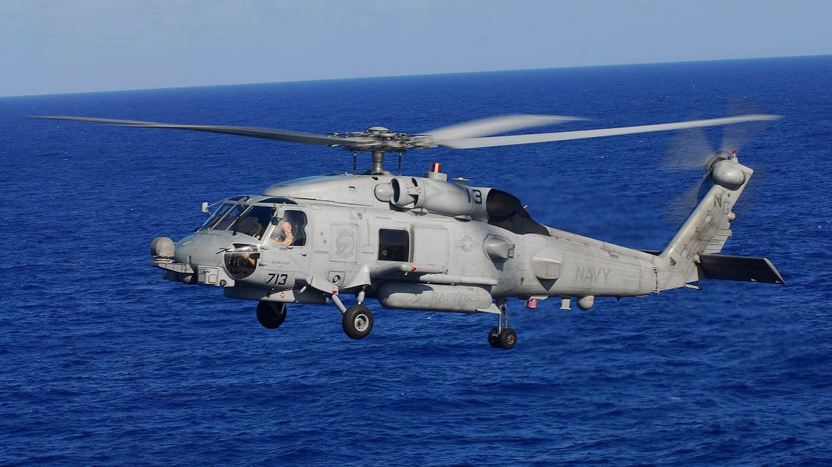 美國海軍MH-60R多用途軍用直升機。 圖：翻攝「X」@defpostmedia