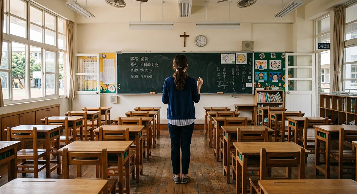 台中國小特教女老師昨日陳屍廁所。 圖：Gemini AI生成 / 張瀞文 製