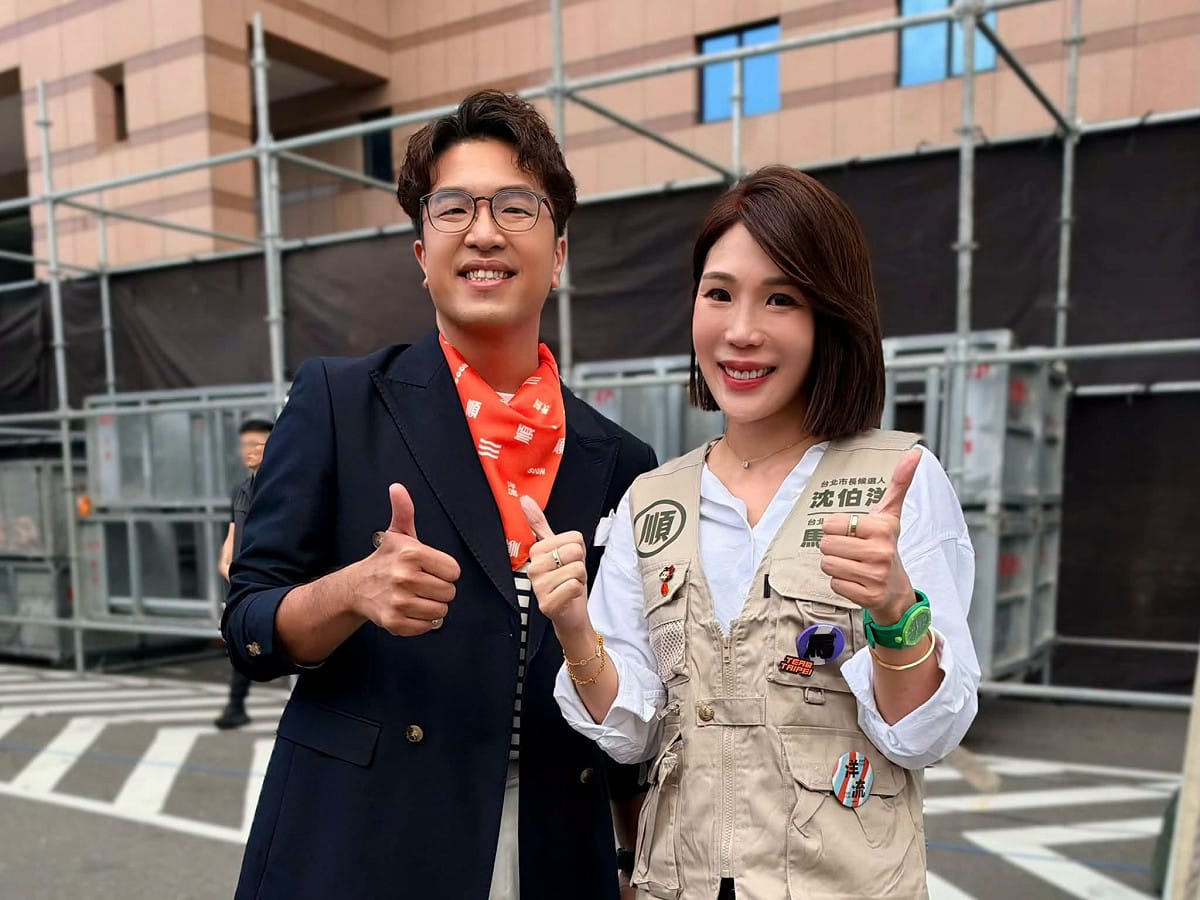 北檢調查發現，徵信業者24小時監控沈伯洋及妻女，馬郁雯（右）痛批，國民黨說「沈伯洋自導自演」，如今證實，沈伯洋（左）被監控就是國安問題，藍委翻車翻上癮，把國安當玩笑，可恥又難看。 圖：取自馬郁雯臉書（資料照）